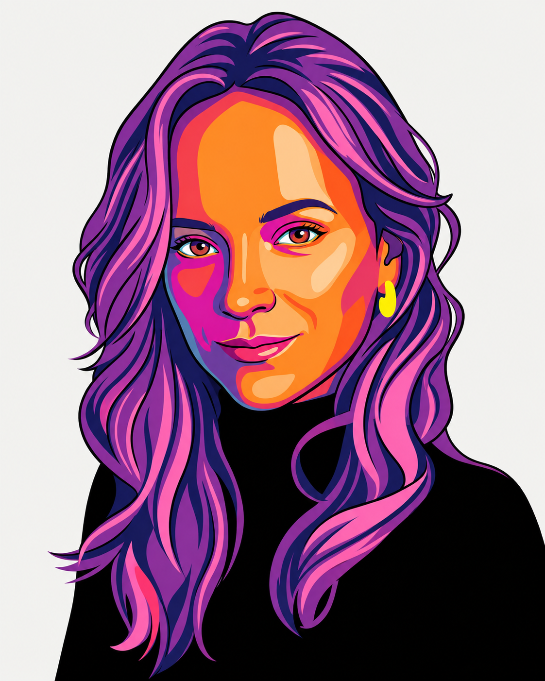 A colorful illustrated portrait of Clara